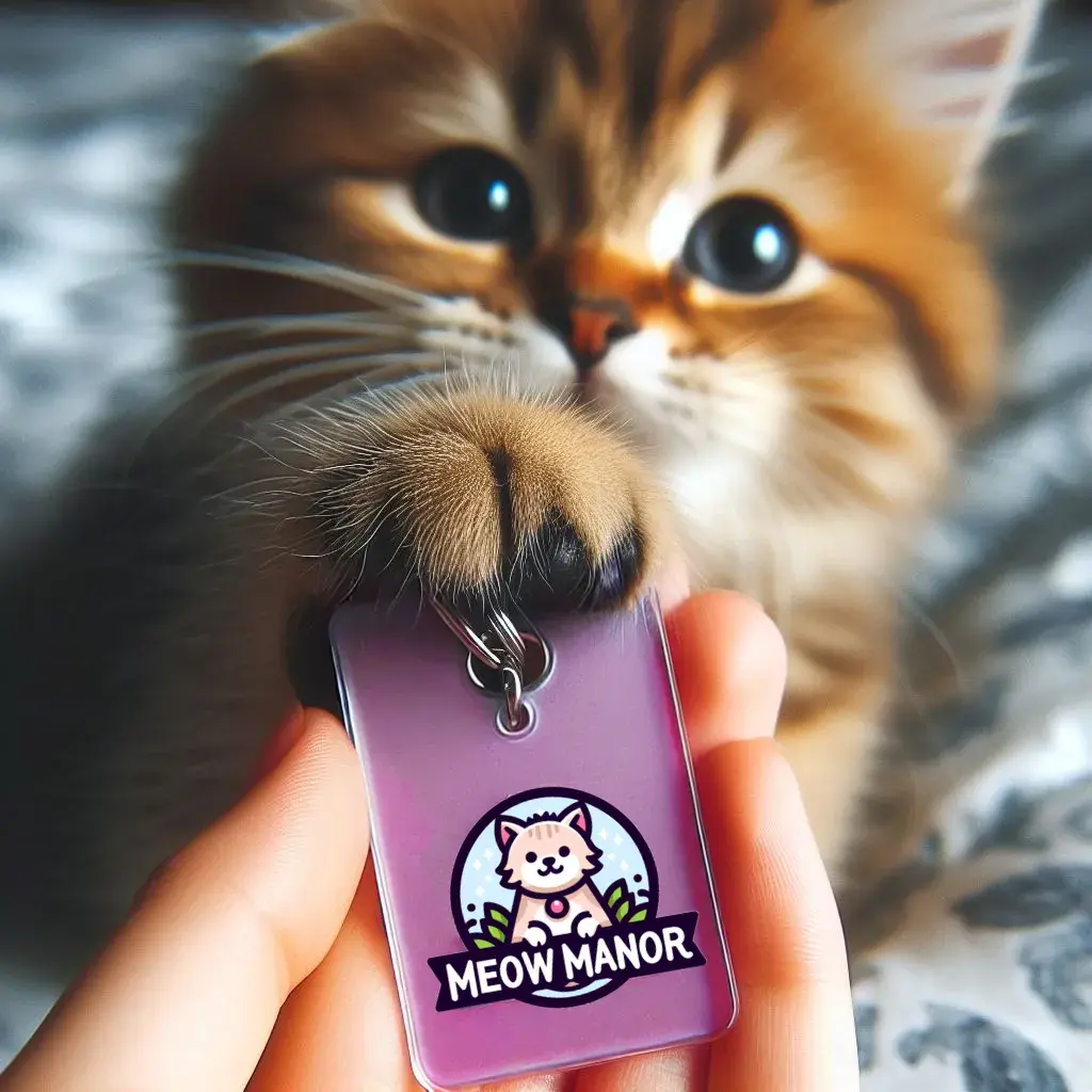 cat reciving their hotel's keys